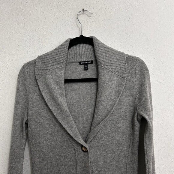 Eileen Fisher Cardigan‎ Sweater Merino Cashmere Blend Shawl Collar Button Up XS - Picture 2 of 12